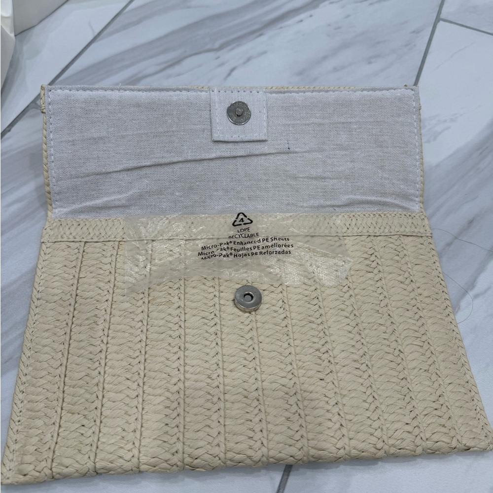 Straw Beach Tote and Clutch Set With Fabric Handle👝👜 - Picture 8 of 10
